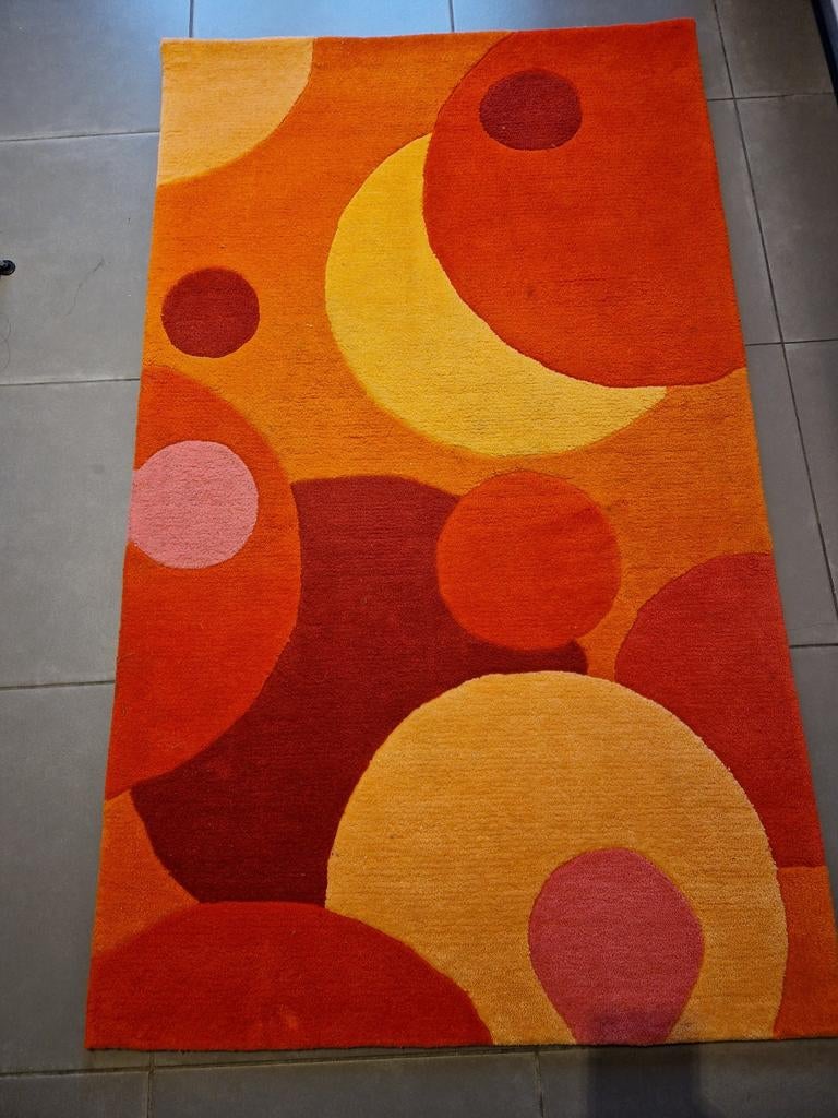 Retro tapijt Saint-Maclou Bubble Orange, Huis en Inrichting, Ophalen of Verzenden, Tapijt