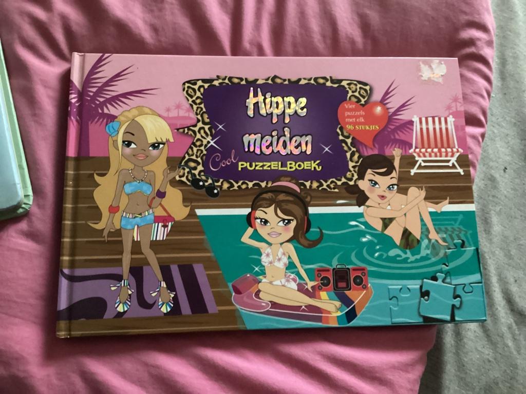 Hippe meiden puzzelboek 4 puzzels met elk 96 stukjes, Enlèvement ou Envoi, Livre casse-tête