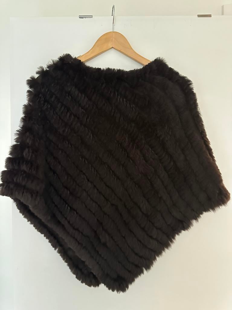 Donkerbruine poncho - pels - merk Oakwood, Oakwood, Enlèvement ou Envoi, Neuf, Brun