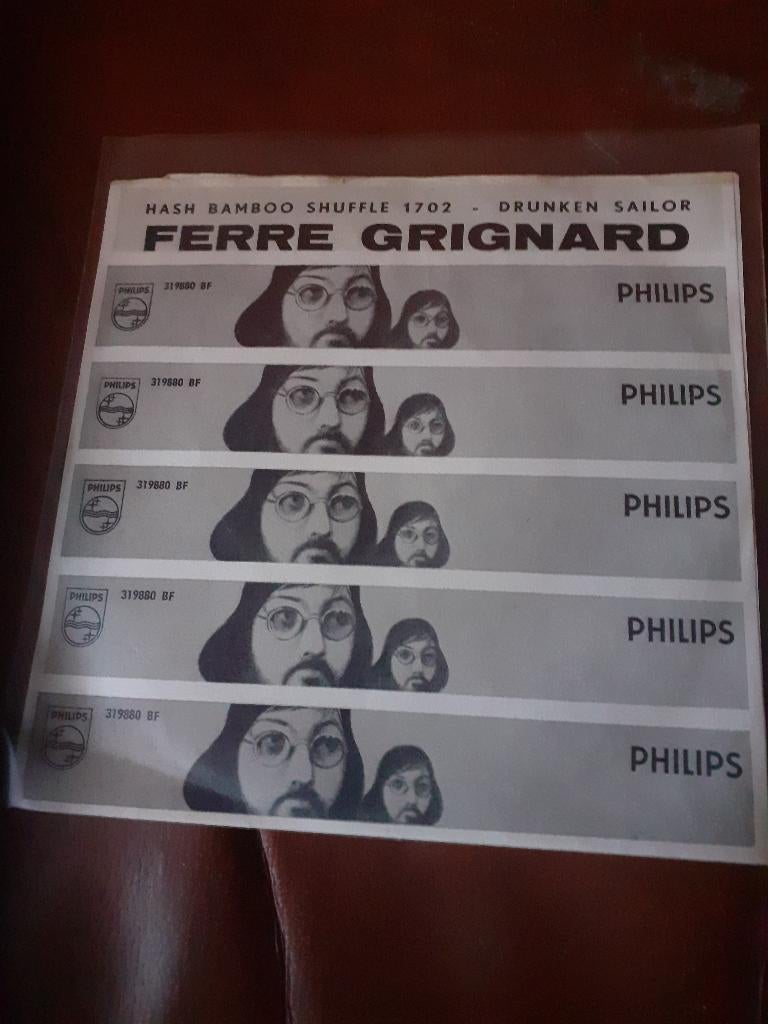 45T Ferre Grignard : Hash bamboo / Drunken sailor (Belpop), Ophalen of Verzenden