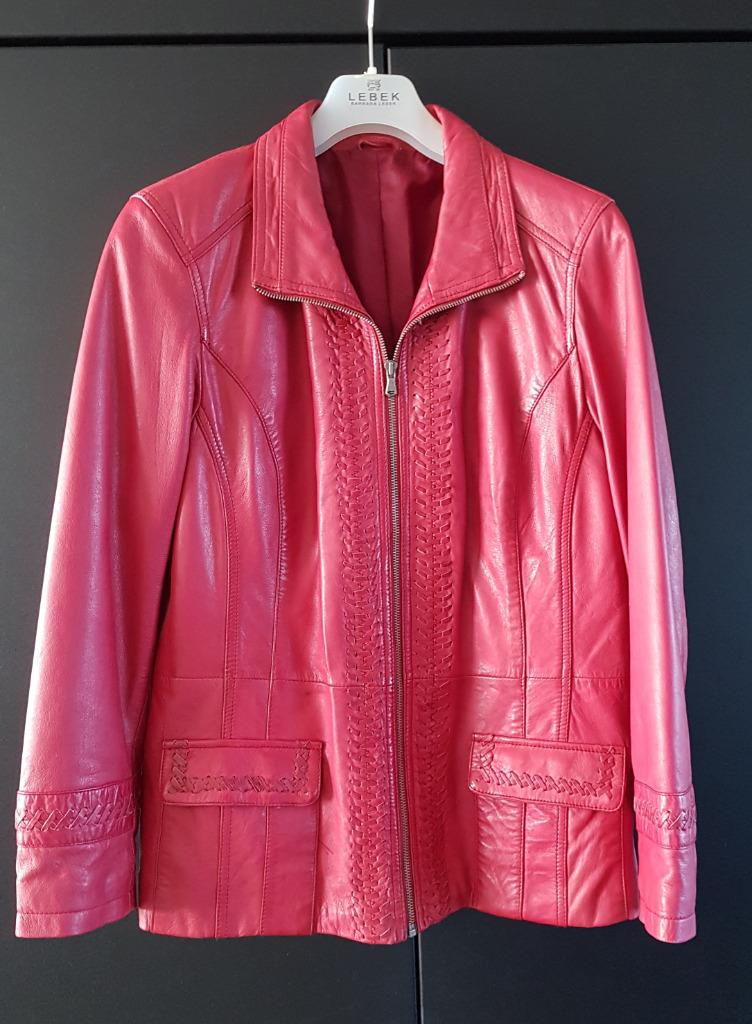 Rode damesjas in echt leder - maat 38, Kleding | Dames, Ophalen of Verzenden, Gedragen, Maat 38/40 (M), Rood