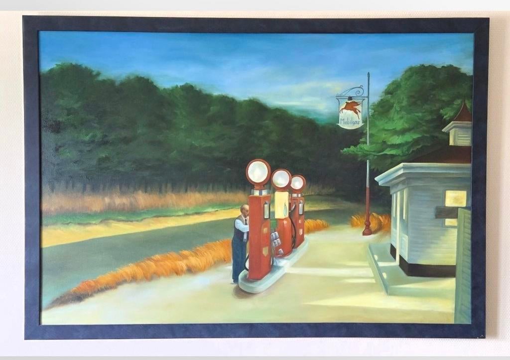 Schilderij op doek naar Gas - Edward Hopper, Ophalen