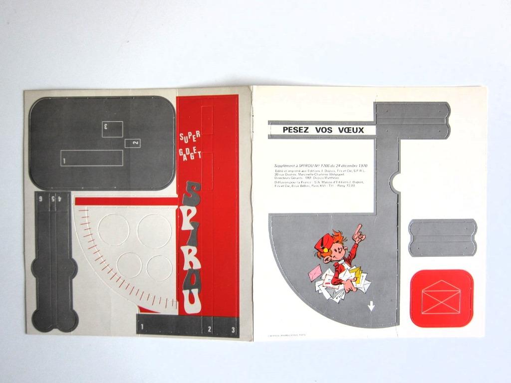 Pèse-lettre supplément du Spirou 1706 (1970) TBE, Une BD, Enlèvement ou Envoi, Comme neuf