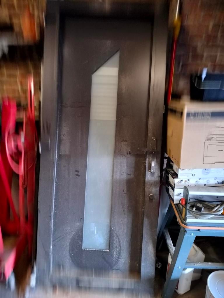 Porte d entrée avec cadre, Bricolage & Construction, Châssis & Portes coulissantes, 75 à 150 cm, Enlèvement, Utilisé, Vitre comprise