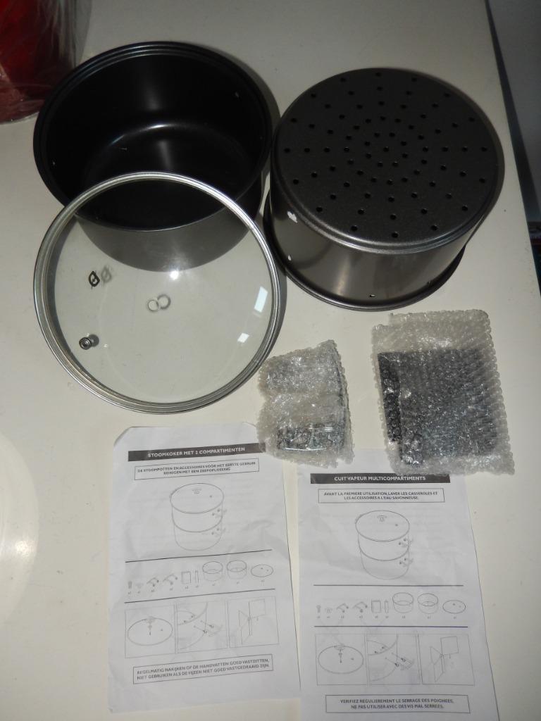 STOOMKOKER MET 2 COMPARTIMENTEN, Huis en Inrichting, Keuken | Potten en Pannen, Nieuw, Pot, Bus of Blik, Overige materialen, Ophalen of Verzenden