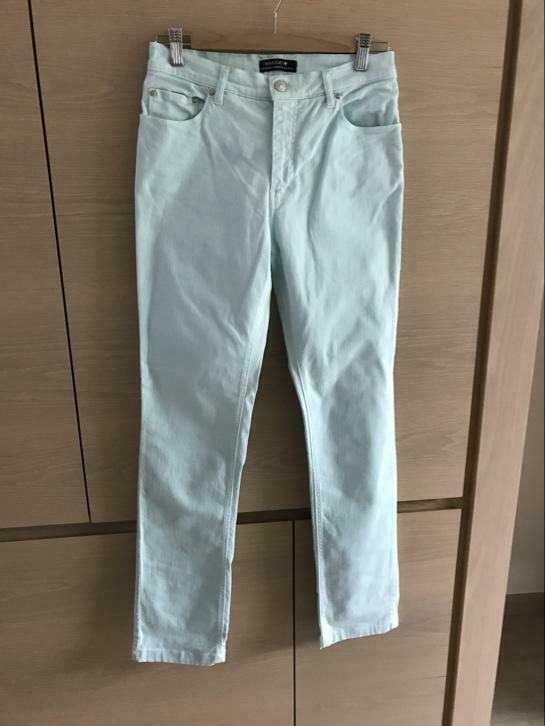 Licht turqoise broek met strass maat 29, Ophalen of Verzenden, Gedragen