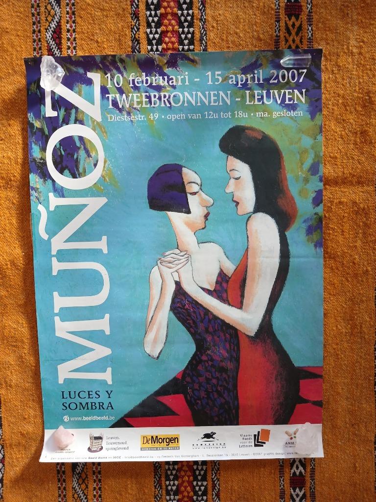 Poster José Munoz - expo Tweebronnen Leuven 2007, Rectangulaire vertical, A1 jusqu'à A3, Enlèvement, Utilisé