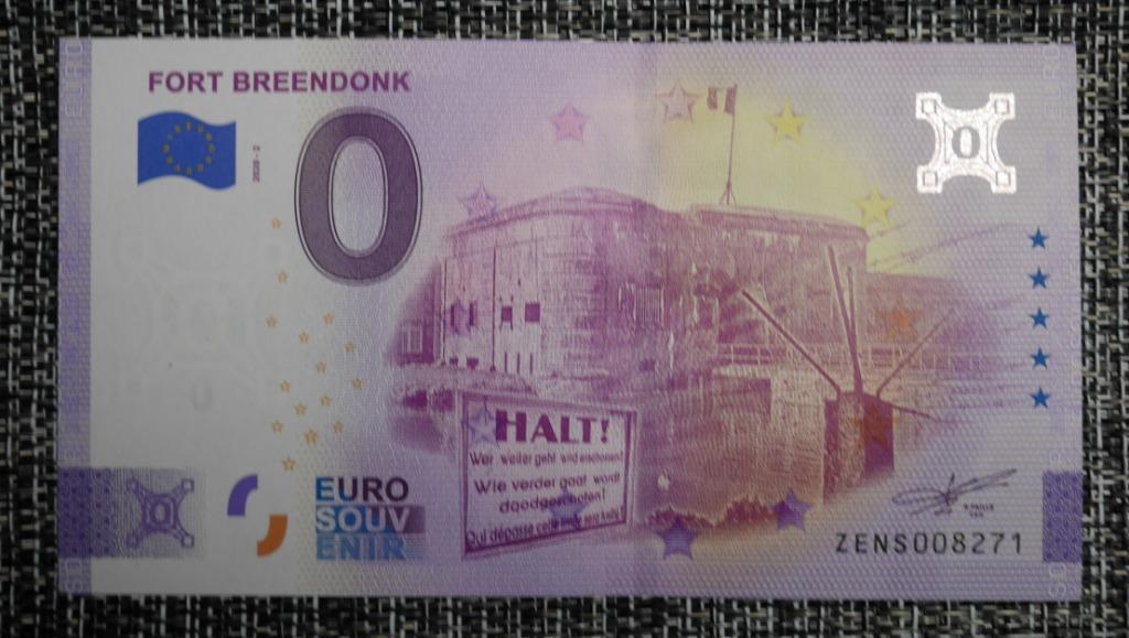 Billet 0 euro Belgique UNC 2020-2 Fort Breendonk, Envoi, Belgique