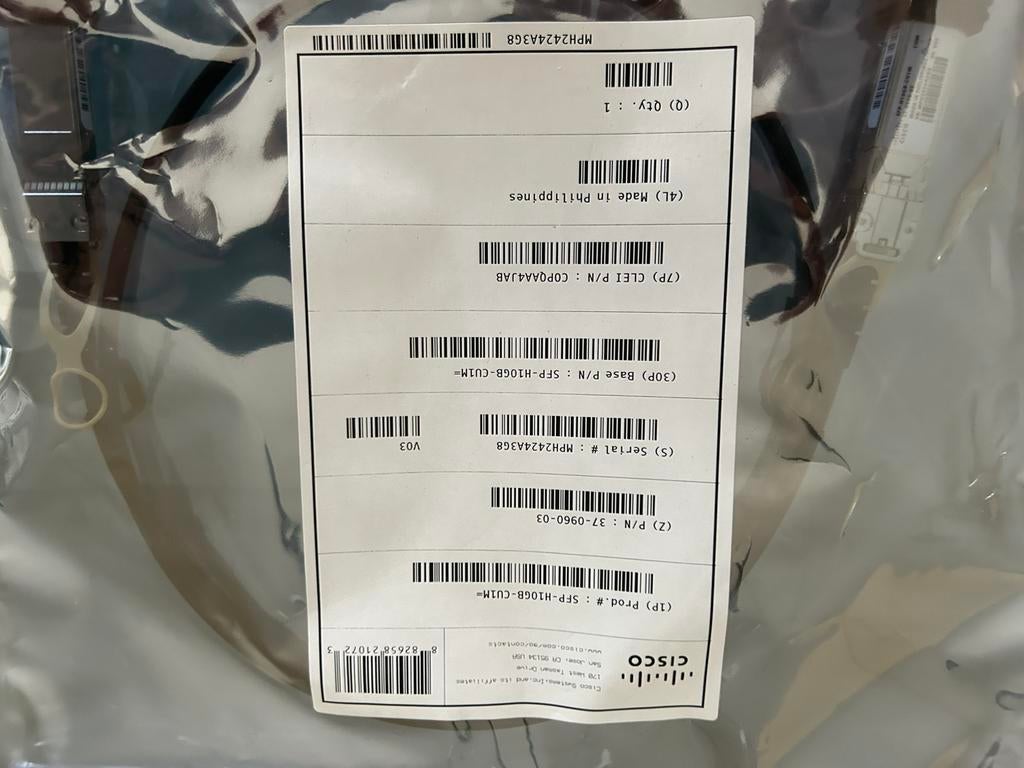 Câble SFP+ Cisco 10GBASE-CU 1 mètre (2 x), Enlèvement ou Envoi, Comme neuf