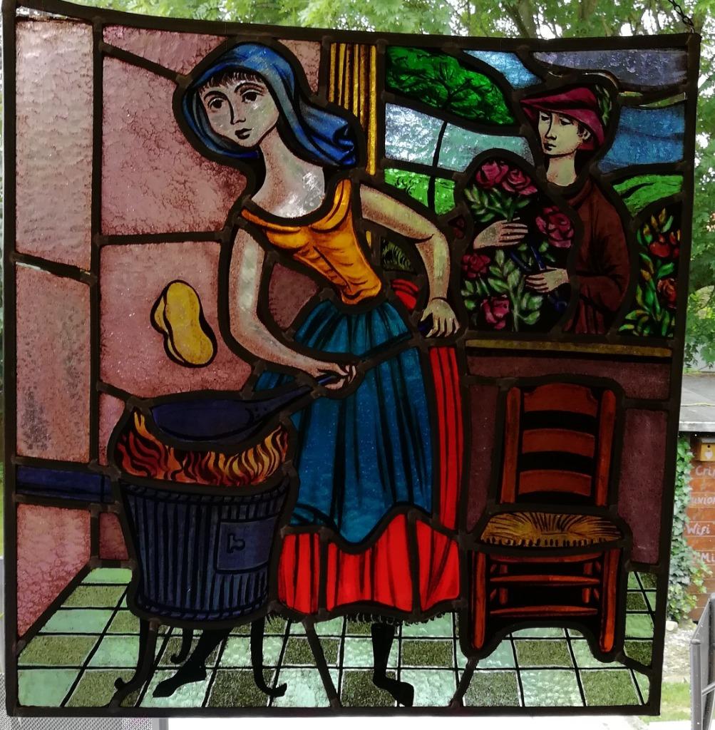 loodglas antiek, Antiek en Kunst, Antiek | Glaswerk en Kristal, Ophalen