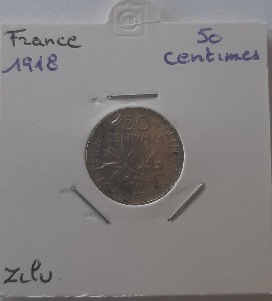 France 50 centimes 1918 argent, Envoi