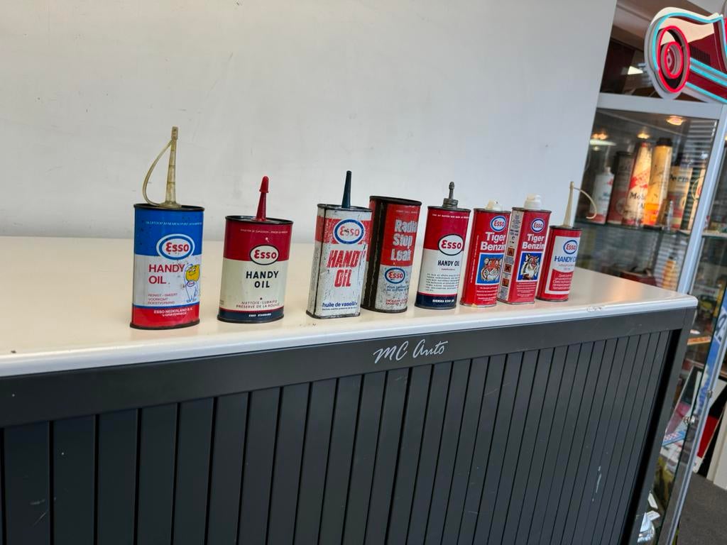 Mini bidons d'huile Esso, huiles pratiques, Enlèvement ou Envoi, Utilisé, Emballage