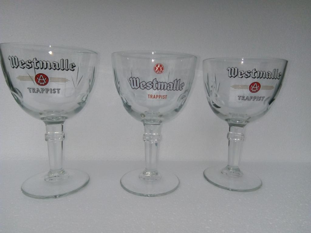 Drie staande glazen van WESTMALLE TRAPPIST, Verzamelen, Ophalen of Verzenden, Zo goed als nieuw, Glas of Glazen, Overige merken