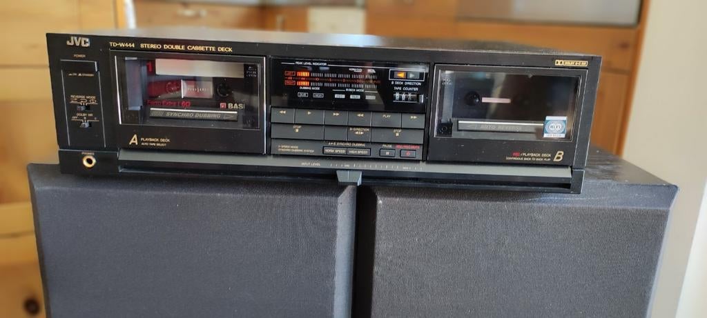 JVC TD-W444 STEREO DUBBEL CASSETTE DECK, Audio, Tv en Foto, Cassettedecks, Ophalen of Verzenden, Dubbel, JVC, Tiptoetsen