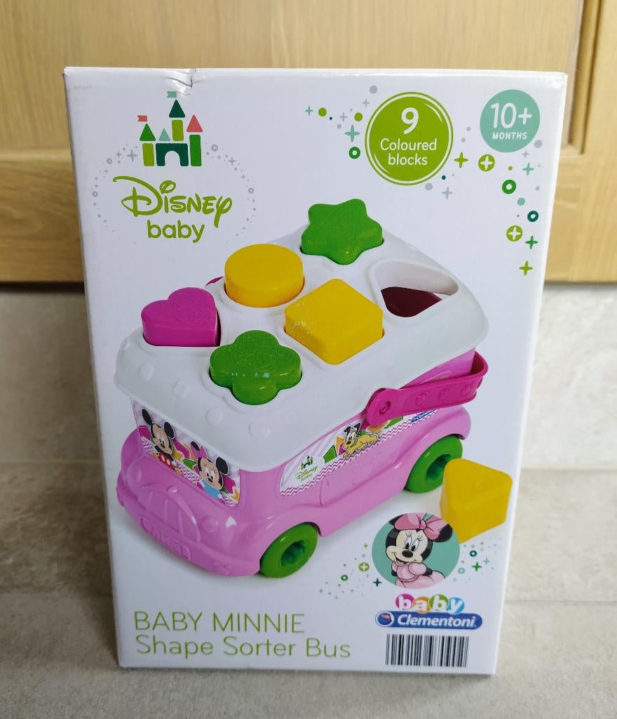 *ongeopend* Clementoni Baby Minnie Shape sorter bus, Kinderen en Baby's, Speelgoed | Babyspeelgoed, Nieuw, Auto, Met wieltjes