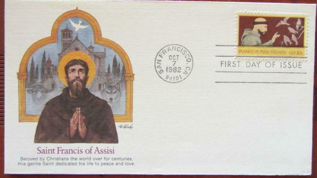 FIRST DAY COVER- ST. FRANCISCUS VAN ASSISI- .U.S.A., Ophalen of Verzenden, Gestempeld, Overige thema's