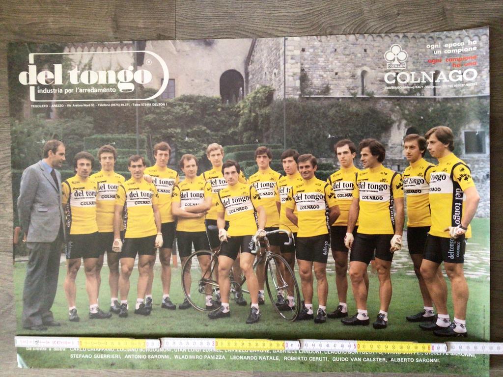 Wielerposter 1982 team del tongo colnago giuseppe saronni, Sports & Fitness, Cyclisme, Envoi, Comme neuf