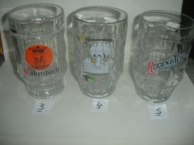 Bierpotten Rodenbach, 0,5l, 3 verschillende à € 1,50 stuk, Verzamelen, Biermerken, Zo goed als nieuw, Pul(len), Overige merken