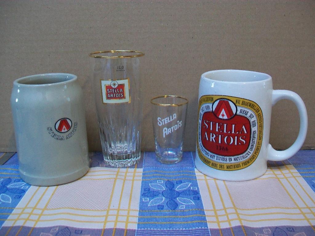 Stella Artois - Glas - Bierpot - Glazen - Bier  Bière Pils., Verzamelen, Biermerken, Ophalen of Verzenden, Gebruikt, Glas of Glazen