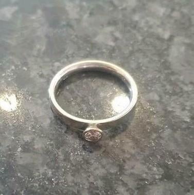 18K wit gouden ring met briljant 0.25KT met certificaat, Ophalen, Nieuw, Wit