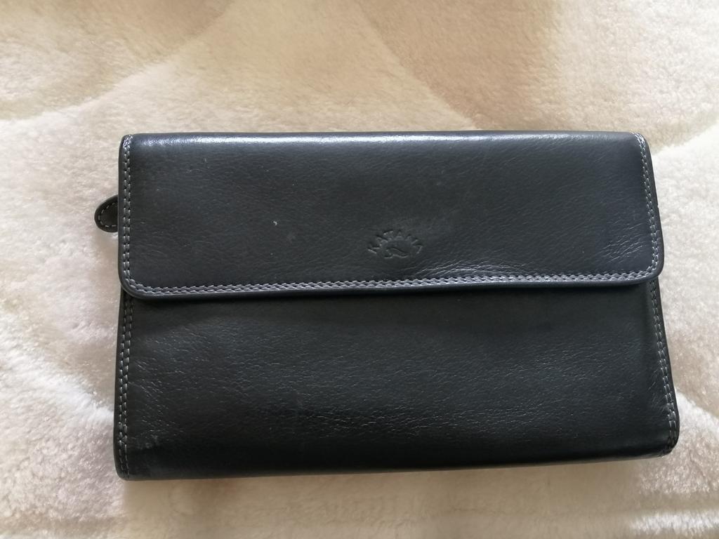 Portefeuille pour femme en cuir noir, Overige merken, Verzenden, Zwart, Zo goed als nieuw