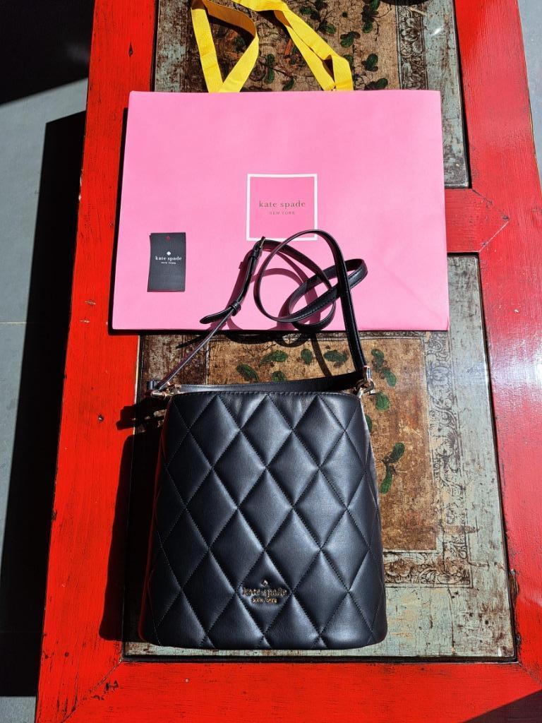 Kate Spade New York zwarte leren handtas met zeehond, Handtassen en Accessoires, Ophalen of Verzenden, Zo goed als nieuw, Zwart