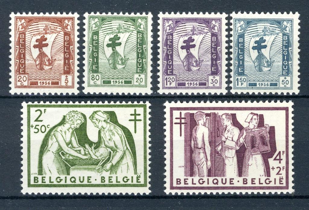 (B) 998/1003 MNH 1956 - Timbres Antituberculeux, Timbres & Monnaies, Timbres | Europe | Belgique, Enlèvement ou Envoi, Non oblitéré