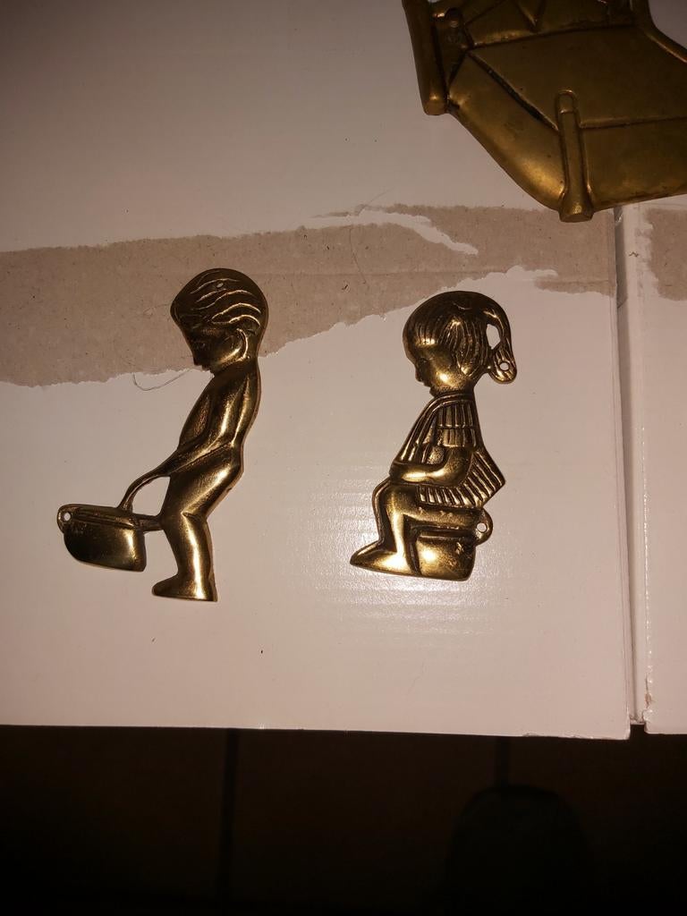 Wc mannetje &vrouwtje voor op deur wc te plaatsen ., Doe-het-zelf en Bouw, Ophalen of Verzenden, Gebruikt