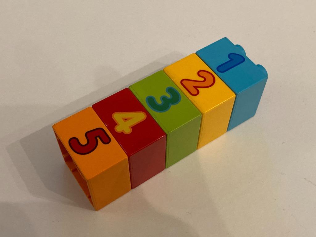 Set blokken met cijfers en hoeveelheid 1 tm 5 - Lego Duplo, Ophalen of Verzenden, Gebruikt, Losse stenen, Duplo