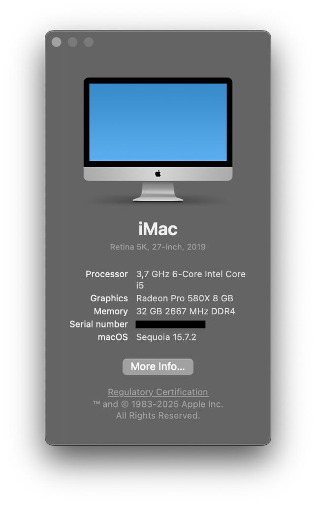 iMac 5K, 27", 3.7Ghz i5, 32GB DDR4, 1TB SSD, Radeon Pro 580X, 32 GB, SSD, 27 inch 5K, IMac