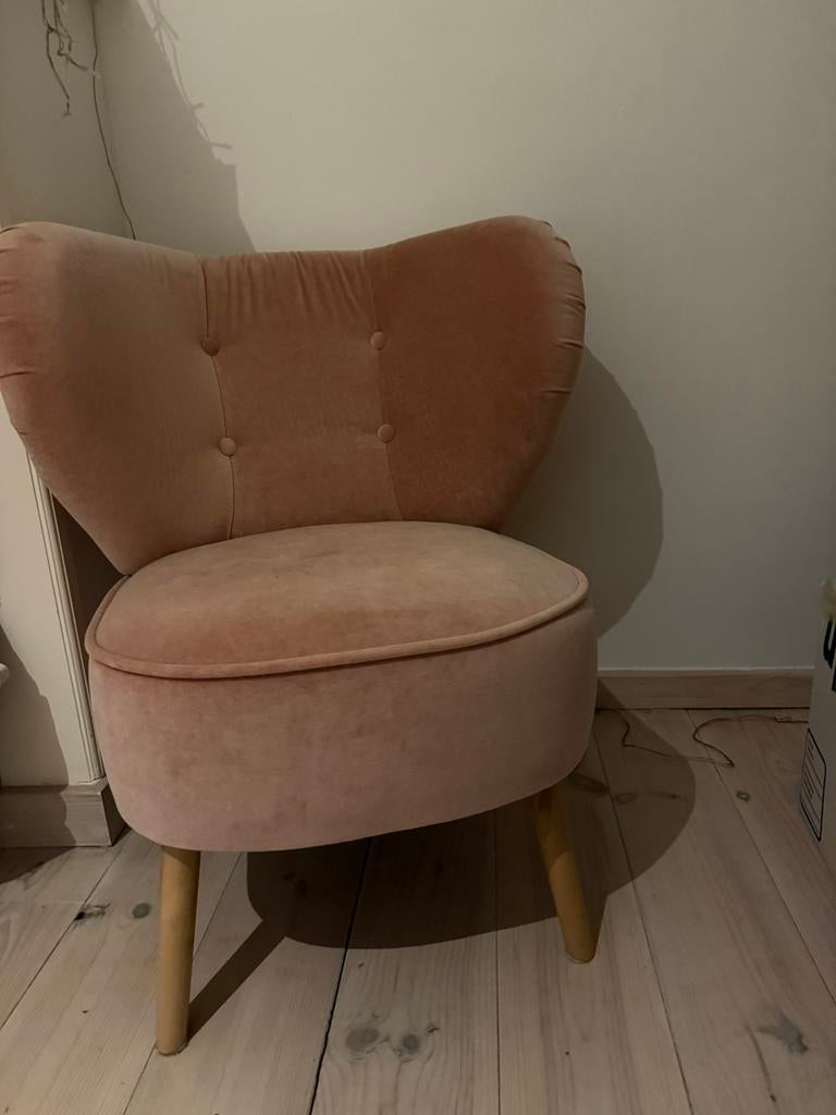 Roze zetel + roze kussen, Ophalen, Zo goed als nieuw