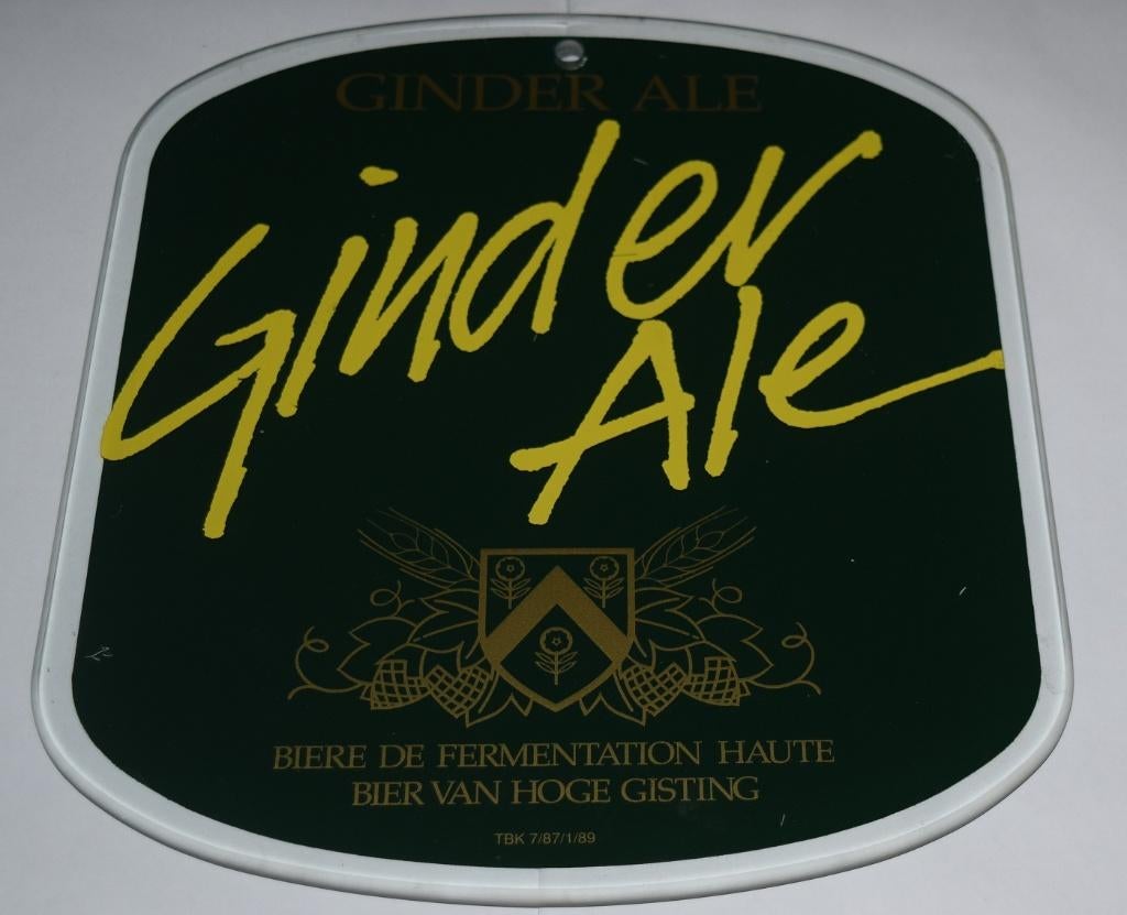 Ginder - Ale / Glas - reclame, Verzenden, Gebruikt, Reclamebord, Plaat of Schild, Overige merken