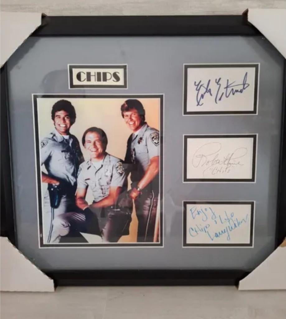Frame met originele „CHIPS” handtekeningen, Verzamelen, Ophalen of Verzenden, Nieuw