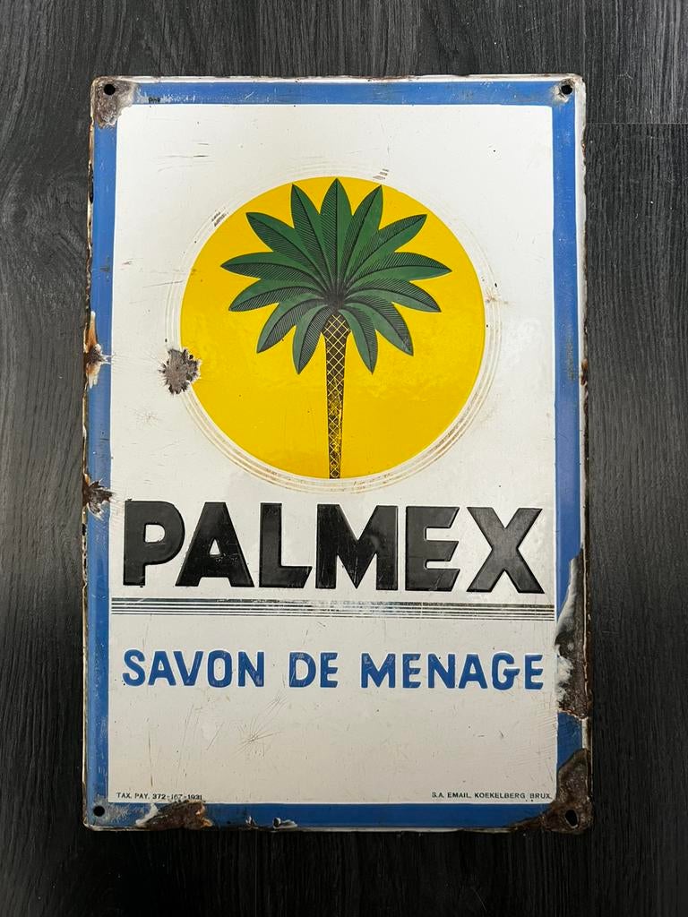Palmex savon de menage 1931 emaille bord, Enlèvement, Comme neuf