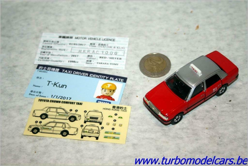 Toyota Crown Confort Taxi red 1/63 Tomica, Ophalen of Verzenden, Nieuw, Auto