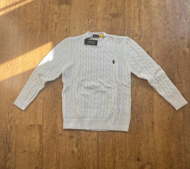 Nieuwe Ralph Lauren Kabeltrui - small - Wit - Met Prijskaart, Verzenden, Nieuw, Maat 36 (S), Wit