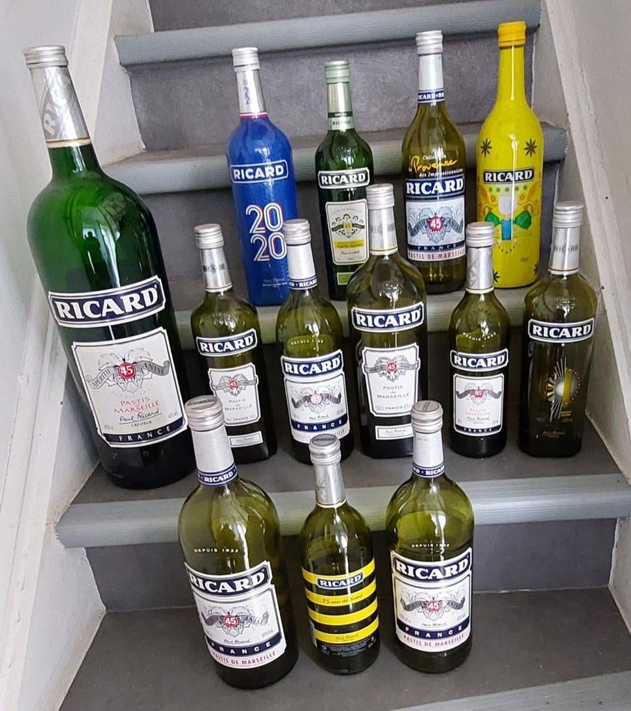 Ricard set van 13 lege flessen, Verzamelen, Ophalen, Gebruikt, Flesje(s)