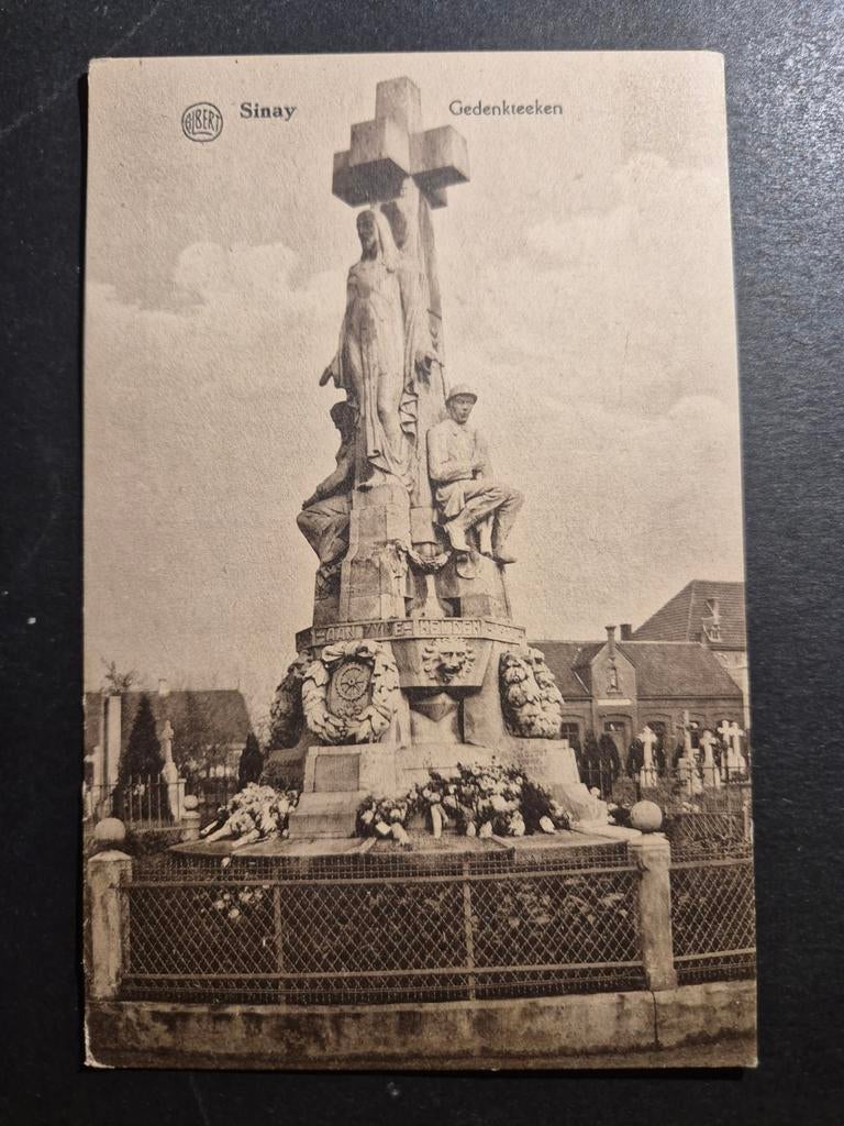 Postkaart Sinaai Sinay Gedenkteeken Oorlogsmonument, Enlèvement ou Envoi, Avant 1920, Non affranchie, Flandre Orientale