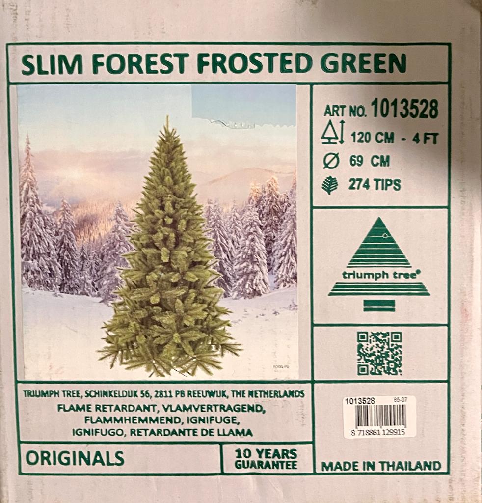 Triumpf Kerstboom Forest Frosted Slim Green, Diversen, Kerst, Ophalen, Zo goed als nieuw