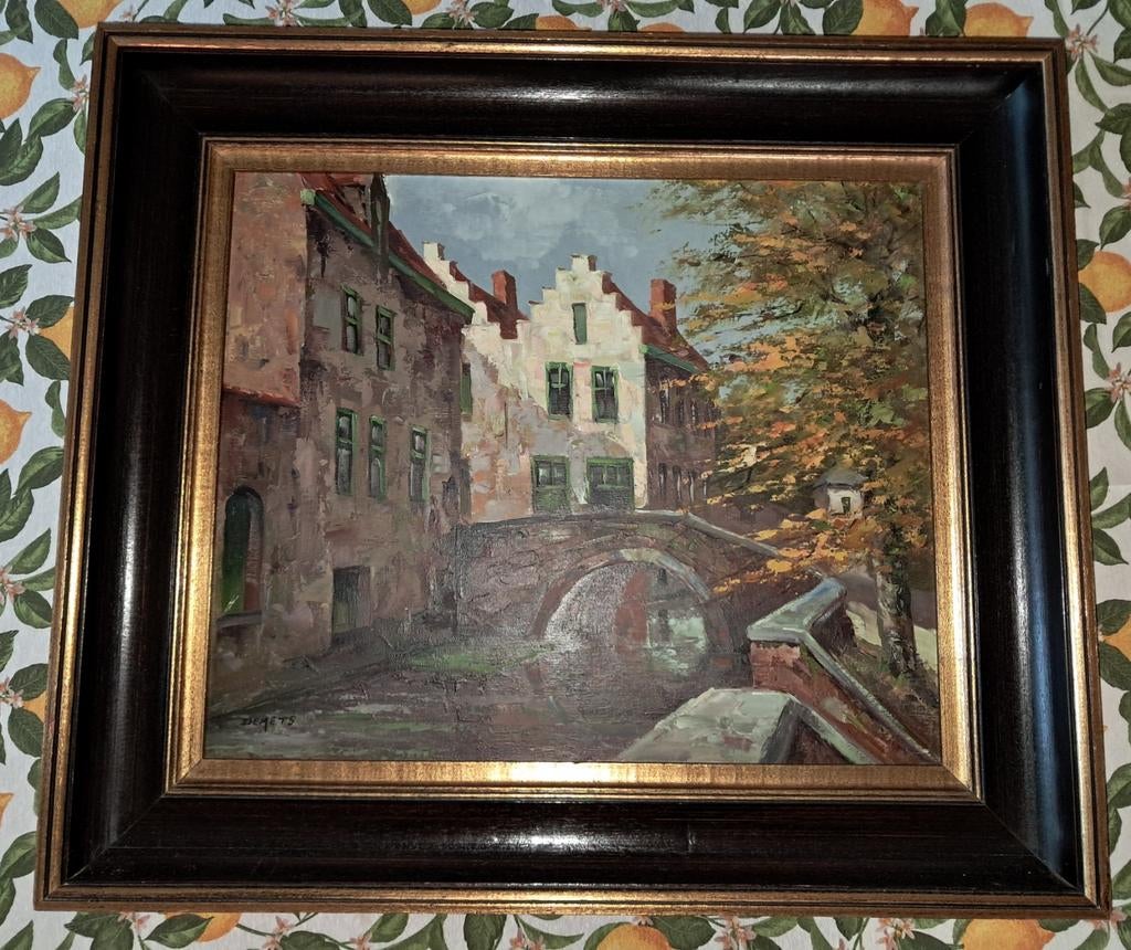 Stadsgezicht Brugge Peerdenbrug, Antiek en Kunst, Ophalen
