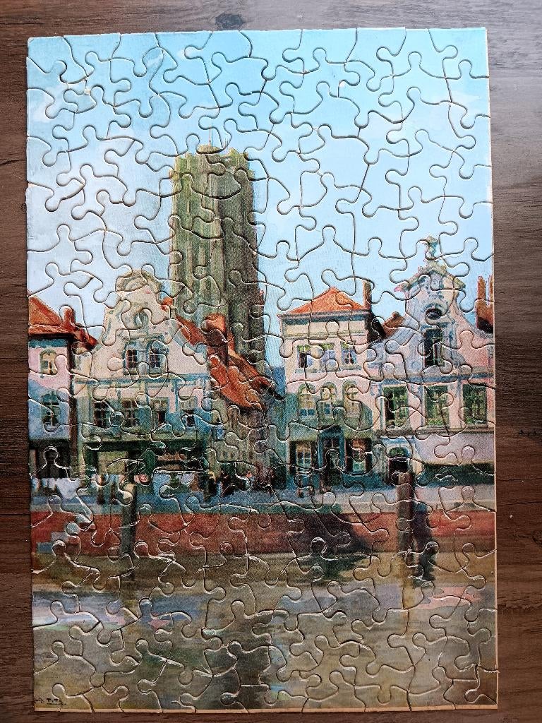Vintage puzzel "Mechels aanzicht", 163 stukjes, ca. 1920, Antiek en Kunst, Antiek | Speelgoed, Ophalen of Verzenden