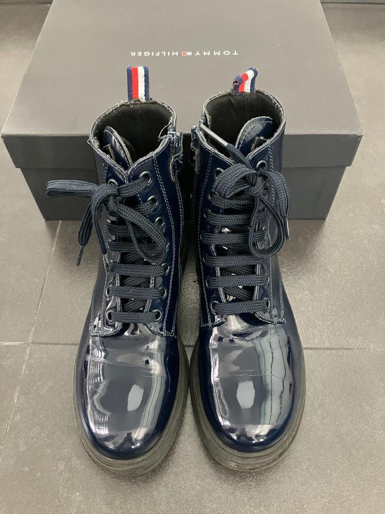Blauwe laklederen boots / laarzen Tommy Hilfiger - maat 33, Bottes, Enlèvement ou Envoi, Tommy Hilfiger, Utilisé