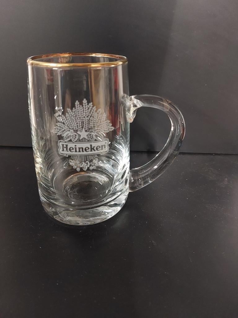 Chope à bière en verre Heineken, Collections, Enlèvement ou Envoi, Comme neuf, Chope(s), Heineken
