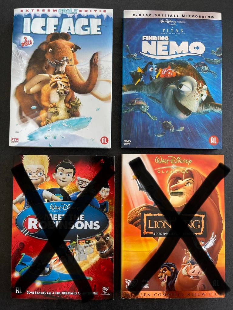 Verschillende kinder DVD’s - 72/1, Gebruikt, Tekenfilm, Alle leeftijden, Overige soorten