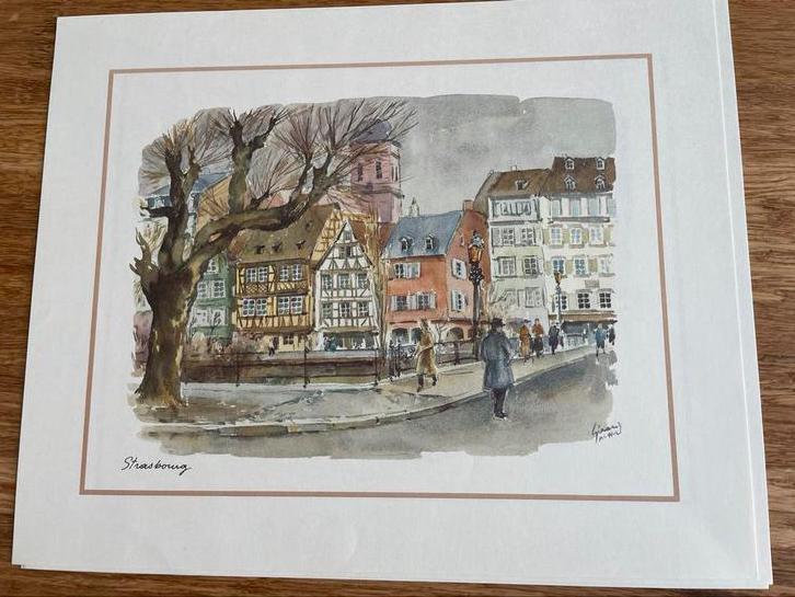 6 aquarelles de Gérard Meyer - paysages d'Alsace, Antiquités & Art, Enlèvement