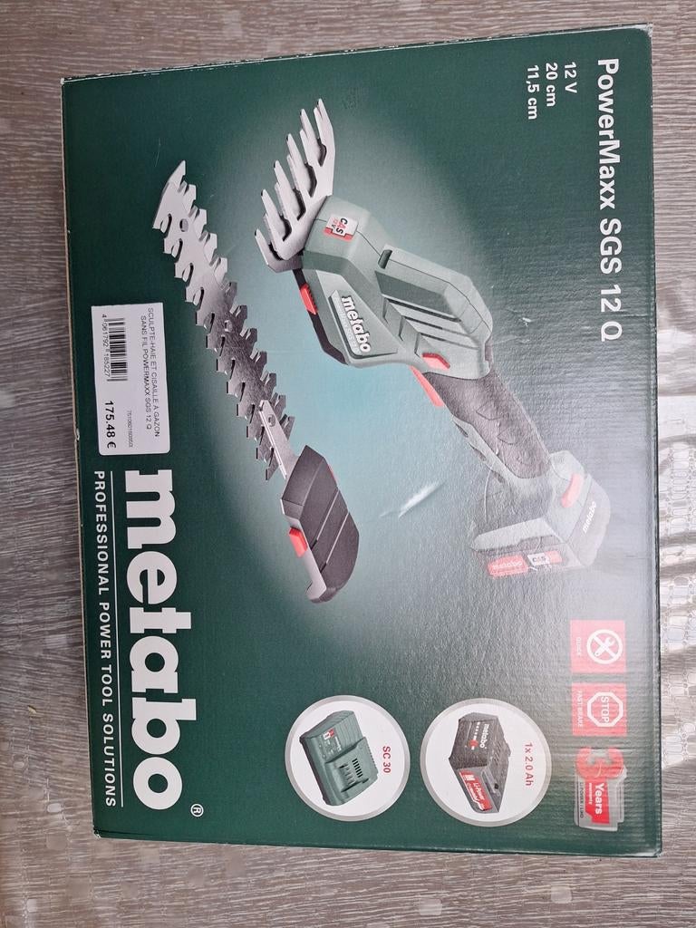 Sculpte haie et cisaille à gazon metabo ss fil powermaxx sgs, Jardin & Terrasse, Neuf, Batterie, Metabo