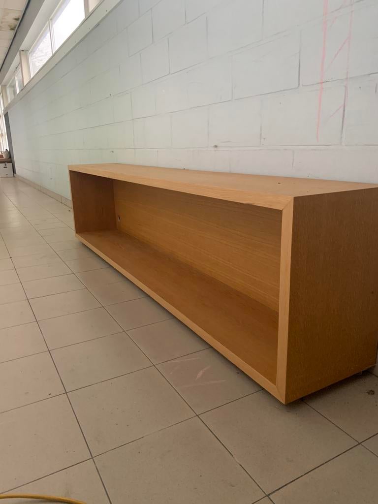 Lang houten meubel voor TV en/of muziek installatie, Huis en Inrichting, Ophalen, Strak modern, 200 cm of meer, Minder dan 100 cm
