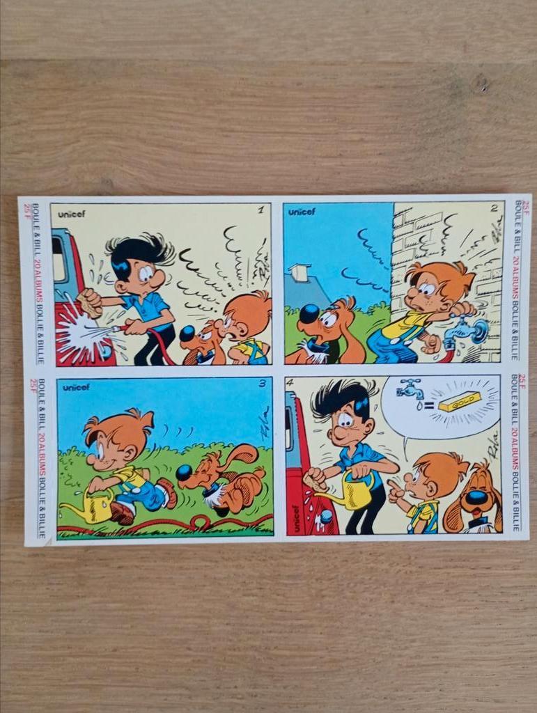 Boule et Bill stickers UNICEF 1985, Collections, Enlèvement ou Envoi, Comme neuf, Bande dessinée ou Dessin animé