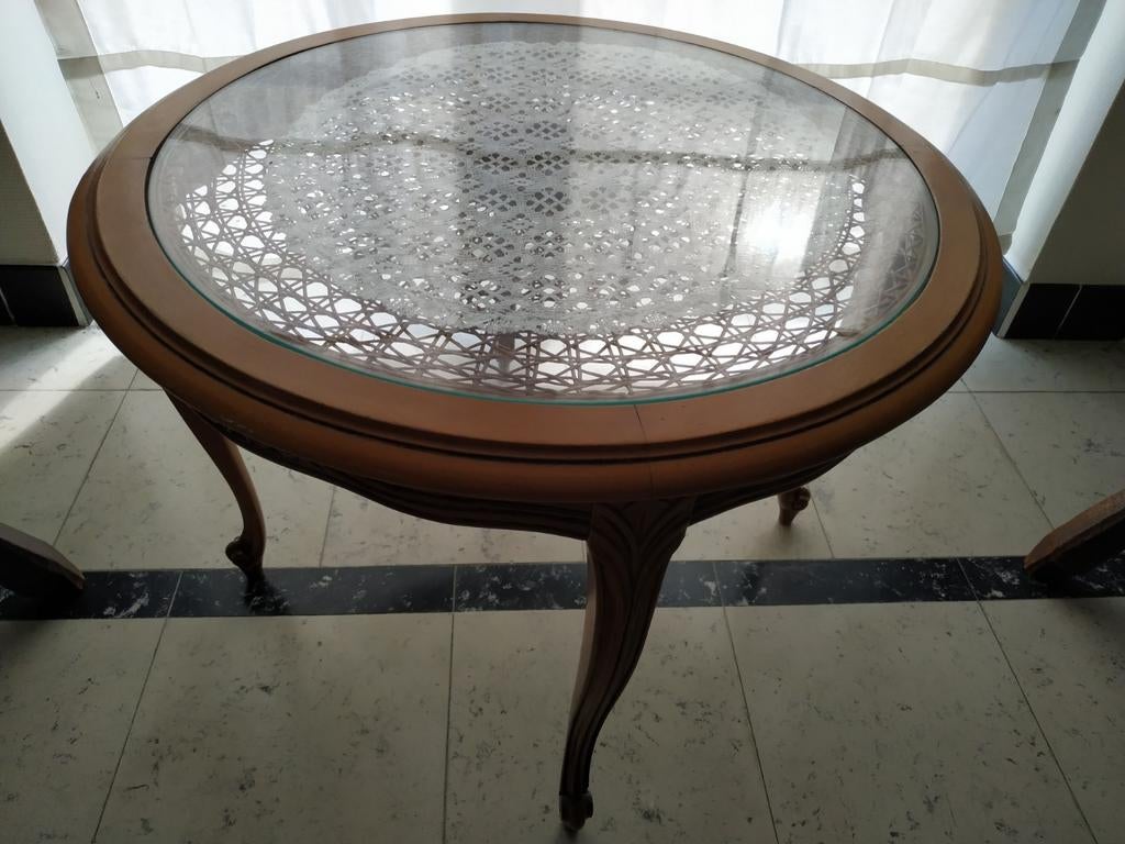 eiken bijzet tafel rond, Antiek en Kunst, Ophalen