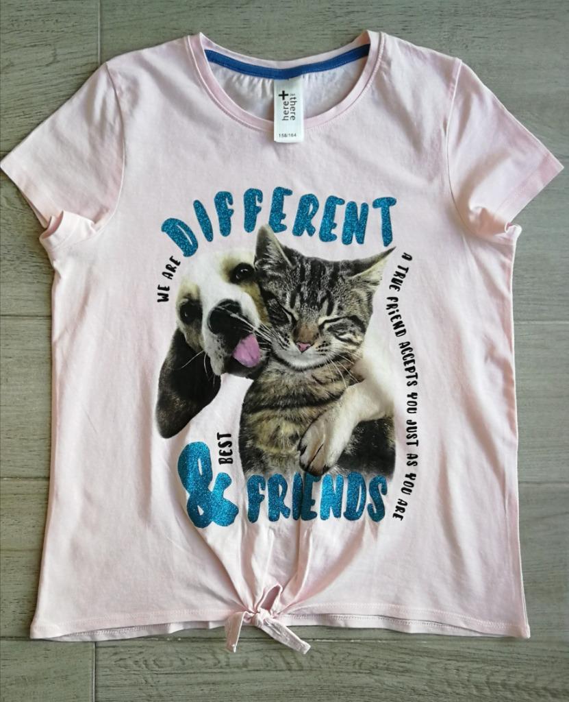 Pastelroze T-shirt - Here & There - maat 158-164 (als NW!), Kinderen en Baby's, Kinderkleding | Maat 158, Meisje, Ophalen of Verzenden